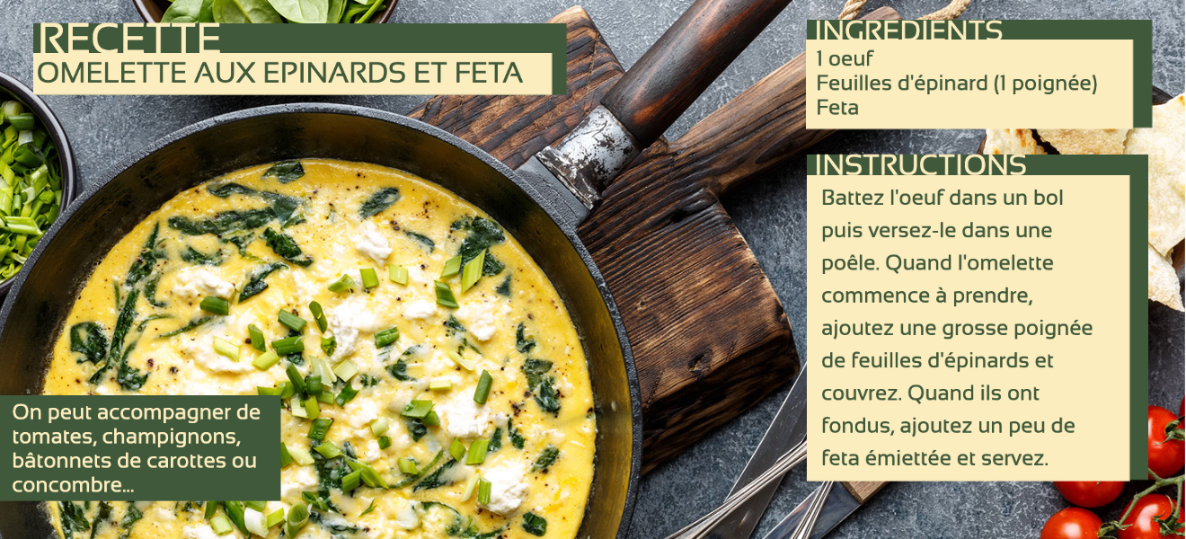 Recette petit déjeuner Oeuf épinard feta